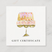 水カラフル色ケーキベーカリー商品券 スクエア名刺 (正面)