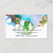 水カラフル色ゴールドフォイルモダンシック 名刺 (裏面)