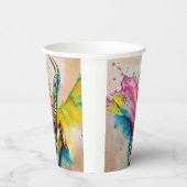 水カラフル色サクソフォンスプラッシュ 紙コップ (右)