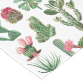 水カラフル色サボテンと多肉花 ショートテーブルランナー (コーナー)