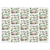 水カラフル色サボテンと多肉花 テーブルクロス (正面(横))