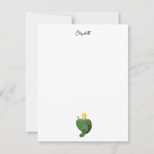 水カラフル色サボテンと多肉花 ノートカード (正面)