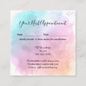 水カラフル色サロン 予約カード (裏面)