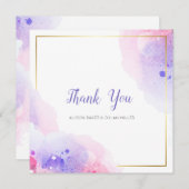 水カラフル色サンキューカード サンキューカード (正面/裏面)