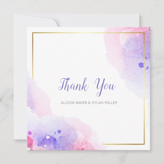 水カラフル色サンキューカード サンキューカード (正面)