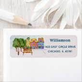 水カラフル色シティライフ差出人住所 ラベル (インサイチュ)