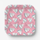 水カラフル色スイカ ペーパープレート (正面)