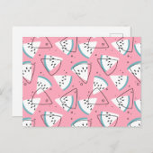 水カラフル色スイカ ポストカード (正面/裏面)