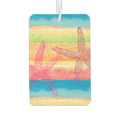 水カラフル色ストライプ魚パーソナライズされた カーエアーフレッシュナー (裏面)