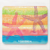 水カラフル色ストライプ魚パーソナライズされた マウスパッド (正面)