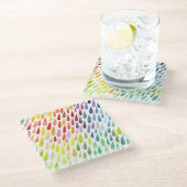 水カラフル色スプラッシュセット ガラスコースター (アングル)