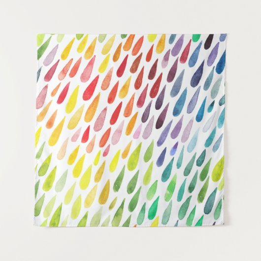 水カラフル色スプラッシュセット タペストリー (正面)