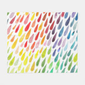 水カラフル色スプラッシュセット フリースブランケット (正面(横))