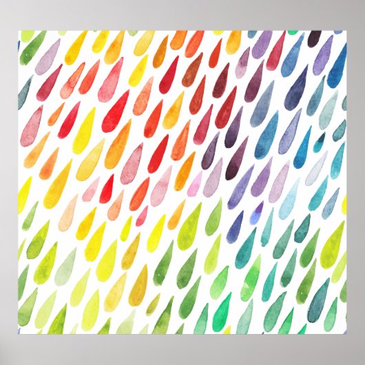 水カラフル色スプラッシュセット ポスター (正面)