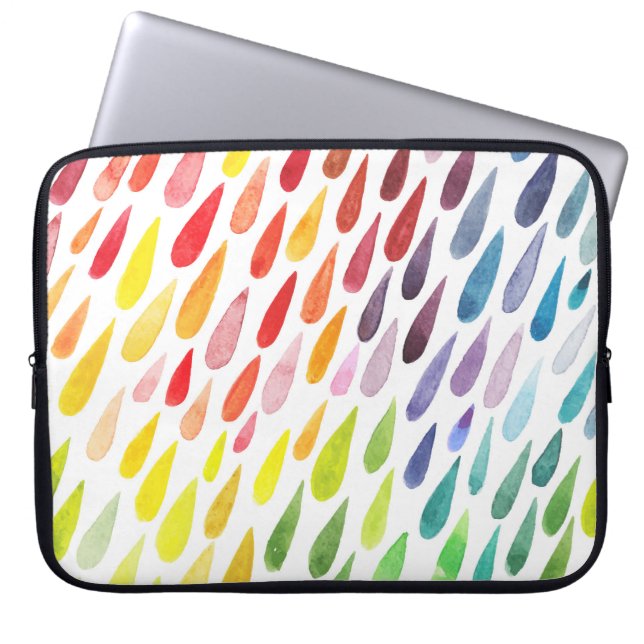 水カラフル色スプラッシュセット ラップトップスリーブ (正面)