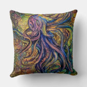 水カラフル色タコ名パーソナライズされた前 クッション (裏面)