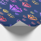 水カラフル色ダイヤモンドパッターラッピング紙 ラッピングペーパー (角)