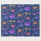 水カラフル色ダイヤモンドパッターラッピング紙 ラッピングペーパー (フラット)