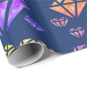 水カラフル色ダイヤモンドパッターラッピング紙 ラッピングペーパー (ロールコーナー)