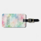 水カラフル色ダスティ&ブラックタイポグラフィ名 ラゲッジタグ (正面横)