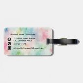 水カラフル色ダスティ&ブラックタイポグラフィ名 ラゲッジタグ (裏面横)