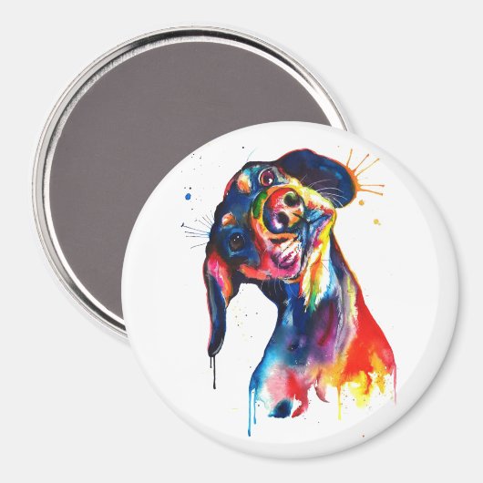 水カラフル色ダックスシャント磁石 マグネット (正面/裏面)