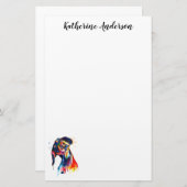 水カラフル色ダックスント文房具 便箋 (正面/裏面)