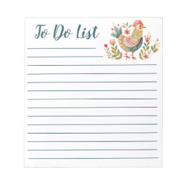 水カラフル色チキンフォークアート一覧 ノートパッド