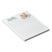 水カラフル色チキンフォークアート一覧 ノートパッド (アングル)