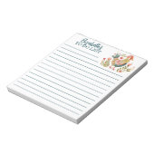 水カラフル色チキンフォークアート一覧 ノートパッド (回転)