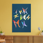 水カラフル色チョウチョウのキャンバス キャンバスプリント (インサイチュ (リビング))