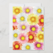 水カラフル色デイジー誕生日 招待状 (裏面)