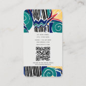 水カラフル色トレンディー抽象芸術レトロヴィンテージ 名刺 (裏面)
