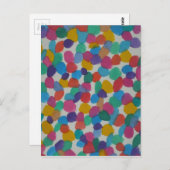水カラフル色ドット ポストカード (正面/裏面)