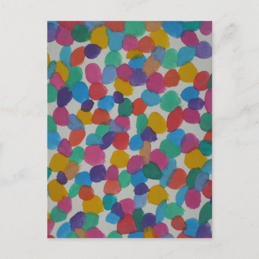 水カラフル色ドット ポストカード (正面)