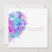 水カラフル色ドードルハートサンキューカード サンキューカード (裏面)