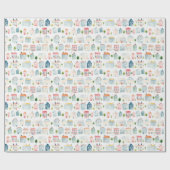 水カラフル色ハウス ラッピングペーパー (フラット)