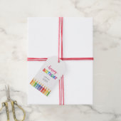 水カラフル色ハッピーバースデー子 ギフトタグ (より糸付き)