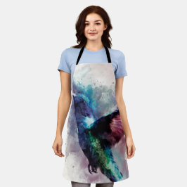 水カラフル色ハミングバード エプロン