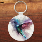 水カラフル色ハミングバード キーホルダー (正面)