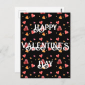 水カラフル色ハートはがき ポストカード (正面/裏面)