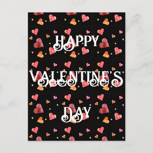 水カラフル色ハートはがき ポストカード (正面)