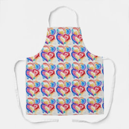 水カラフル色ハートエプロン – ベーキング、料理 エプロン