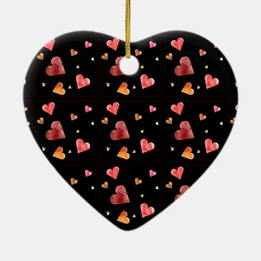 水カラフル色ハートオーナメント セラミックオーナメント (裏面)