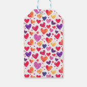 水カラフル色ハート母の日の写真 ギフトタグ (裏面)