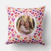 水カラフル色ハート母の日の写真 クッション (正面)