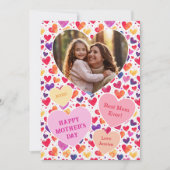 水カラフル色ハート母の日の写真 シーズンカード (正面)