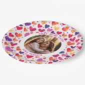 水カラフル色ハート母の日の写真 ペーパープレート (アングル)