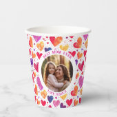 水カラフル色ハート母の日の写真 紙コップ (正面)