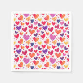 水カラフル色ハート母の日 スタンダードカクテルナプキン (正面)